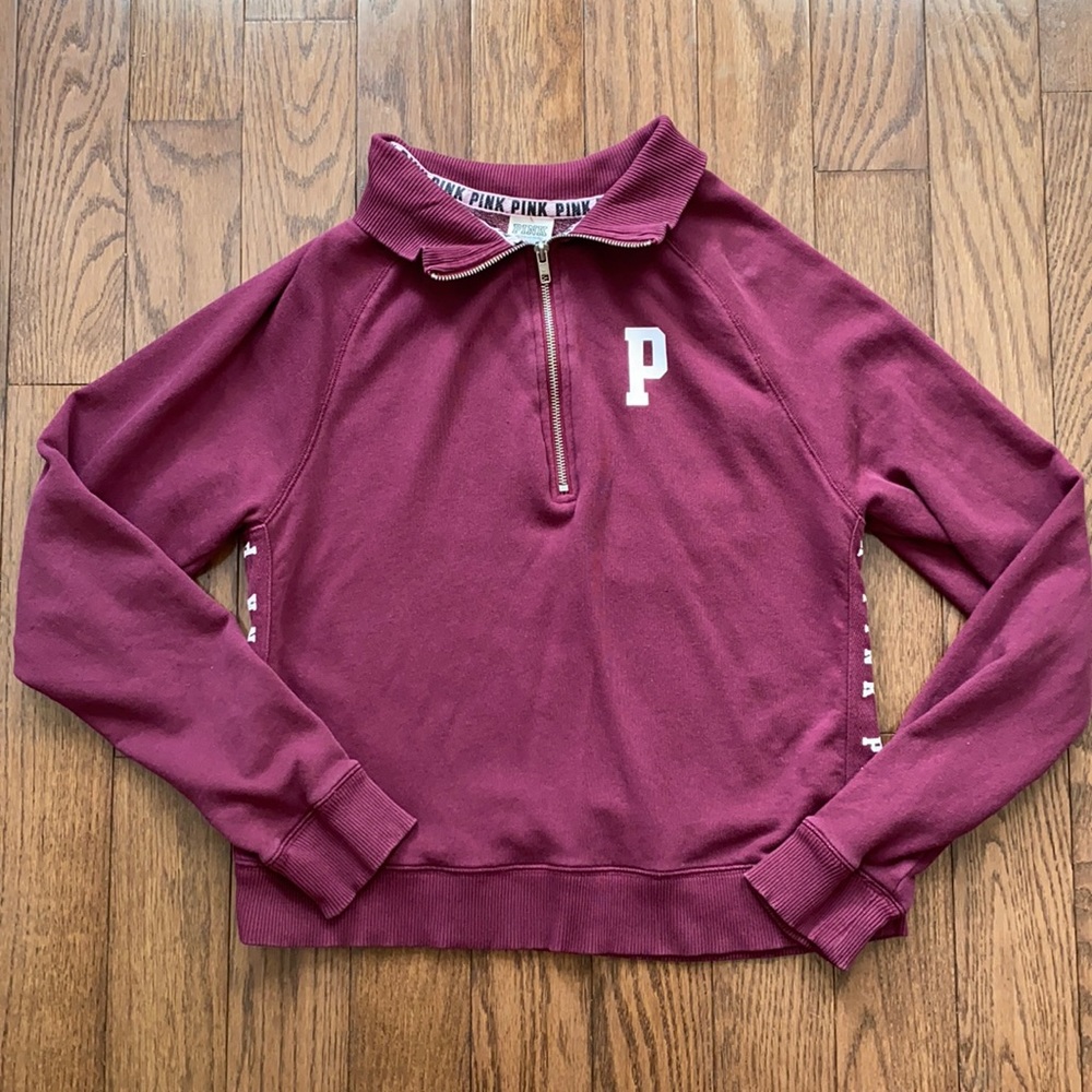 PINK Half- zip Pullover